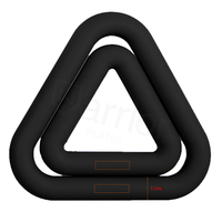 Haltère triangulaire antidérapant pour le yoga, le Pilates, l'exercice physique, l'entraînement physique, anneau en fer triangulaire
