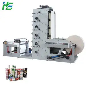 Machine semi-automatique d'imprimante de presse d'impression flexographique de tasse de café de papier de Hongshuo HS-YSJ-F avec le dessiccateur d'IR