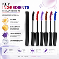 Mascara coloré waterproof longue tenue, mascara coloré pour cils, maquillage multi-tons pour cils, logo personnalisé, fabricant de cosmétiques OEM ODM