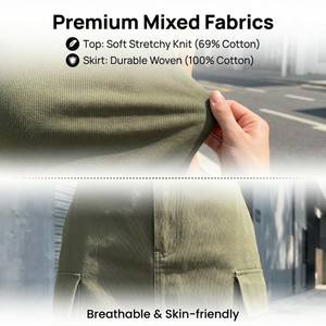 Abito da donna <span class=keywords><strong>verde</strong></span> oliva con spalline, <span class=keywords><strong>vestito</strong></span> <span class=keywords><strong>midi</strong></span> asimmetrico a vita alta con taglio ad A - Product Image 5