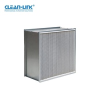 Filtre à air pour système HVAC OEM Ahu, H13 99,99 %, 0,3 micron, filtre en boîte haute efficacité, filtre HEPA plissé profond H14 pour usage industriel