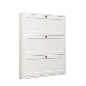 3つのフリップ引き出し付き靴収納キャビネット壁掛けオーガナイザー靴ラック玄関廊下リビングルームの寝室のスペースを節約 - Product Image 1