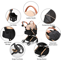 Poussette pour animaux de compagnie poussette pour chien chat avec panier de rangement pliable léger chariot de transport de chien poussette de Jogging