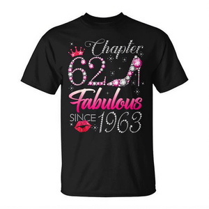 Fabulous Since 1963 Camiseta de cumpleaños número 62 para mujer, camisetas promocionales del capítulo 62 - Product Image 2