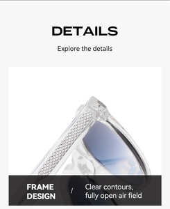 <span class=keywords><strong>Lentes</strong></span> <span class=keywords><strong>de</strong></span> PC con Película <span class=keywords><strong>de</strong></span> Color <span class=keywords><strong>de</strong></span> Moda, Protección UV400, Montura Completa Ovalada Transparente, Cómodas Gafas <span class=keywords><strong>de</strong></span> Sol Unisex TR90 - Product Image 4