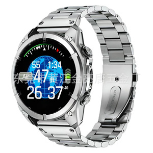 Bracelet triple en acier inoxydable pour Garmin <span class=keywords><strong>Fenix</strong></span> 3, compatible avec les modèles <span class=keywords><strong>Fenix</strong></span> 8/7/6/<span class=keywords><strong>5</strong></span>, 22/26 mm, boucle pliable, design rond - Product Image 5