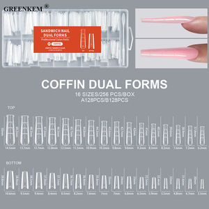 256 Moules à ongles sandwich pour extensions rapides, pour <span class=keywords><strong>manucure</strong></span> professionnelle et ongles français, formes doubles - Product Image 3