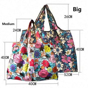 Bolsa de Compras Plegable Reutilizable de Tela de Poliéster 210D, Diseño de Frutas, 2 Piezas/Juego, Fácil de Plegar - Product Image 2