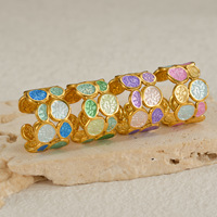 Bague ouverte en acier inoxydable haut de gamme pour femme Bague vintage en plaqué or 18 carats sans ternissement sans décoloration pour filles