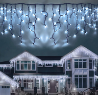 Guirlande lumineuse décorative de Noël en forme de glaçon, 300 LED, Ra50, 2700K, blanc chaud, 6 m, PVC, intérieur/extérieur, IP44, certifiée CE, garantie 1 an