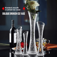 Vase à fleurs moderne en verre transparent avec ouverture biseautée, pour une seule tige, idéal pour les mariages, les fêtes et la décoration de table.