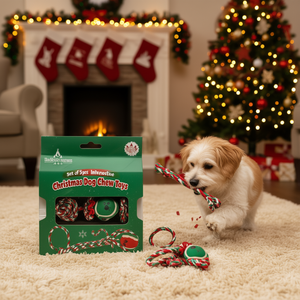 Juego de juguetes para masticar para perros, 5 uds., interactivos para perros pequeños y medianos, entrenamiento, dentición, juego, juguete para mascotas navideño - Product Image 2