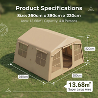 Tente de camping gonflable de luxe facile à installer, en PVC Oxford 420D, imperméable et résistante au vent, pour le glamping et le camping quatre saisons en extérieur