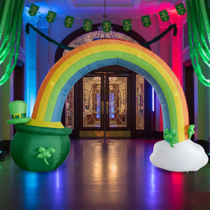 Arche gonflable trèfle arc-en-ciel et chaudron magique pour la Saint-Patrick avec lumières LED pour la décoration extérieure de jardin et de festival - Product Image 2