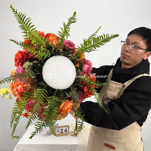 Bola de flores rosas de seda artificial personalizada para decoración de mesas de boda, centros de mesa, decoraciones, bola de flores de rosa - Product Image 6