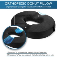 Coussin de siège ergonomique en mousse à mémoire de forme pour hémorroïdes et coccyx, confort rebondissant, forme donut, pour chaise