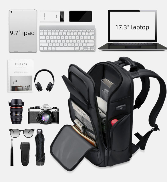 Business Fashion Bagpack Charging Custom Men's USB Anti Theft Travel Smart Waterproof 17.3 Inch Custom Laptop Bag Pack