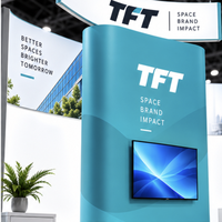 Stand d'exposition modulaire 20x20 pieds à montage rapide en aluminium tubulaire avec éclairage LED et panneau suspendu pour NEOCON
