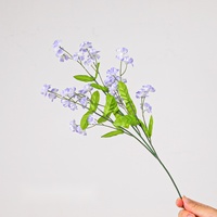 Bunga Buatan Sutra Buatan Tangan Forget Me Not 3 Cabang 47cm Batang Bunga Eropa Realistis Dekorasi Pernikahan