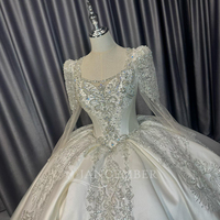 Robes de mariée Jancember CM118, magnifiques robes de bal en satin à col carré et cristaux