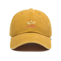Gorra de Béisbol Vintage Lavada y Desgastada, con Estampado de Letras de Tiburón, Estilo Desestructurado de 6 Paneles, para Hombre y Mujer, Todas las Temporadas, OEM