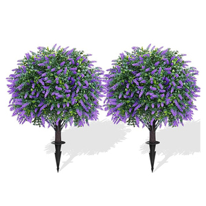 OH ARTS Boule de lavande artificielle résistante aux UV, fausse plante grimpante violette avec piquet de fixation pour extérieur, intérieur, maison et jardin - Product Image 1