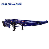 CHINE DE L'EST CIMC 20 Pieds 40ft Conteneur Châssis Squelette Remorque Avec Twist Lock Populaire aux USA