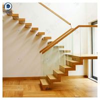 Escalier flottant Prima de 1,2 m de largeur, design minimaliste, personnalisable avec marches antidérapantes