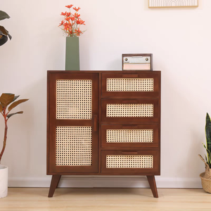 Mobili per soggiorno multicolore angolo armadio in Rattan armadietto di stoccaggio in legno camera da letto <span class=keywords><strong>contenitore</strong></span> di bambù armadi - Product Image 3