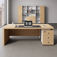 Ensemble table et chaise de bureau, design en L, bureau en bois résistant à la corrosion, design moderne, double poste de travail face à face, armoire pour 2/4 personnes