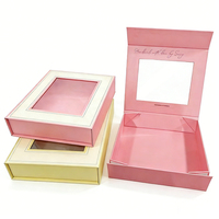 Caja de Cartón Corrugado Plegable, Ecológica, Reciclable, de Lujo, Color Rosa, con Laminado Mate, Cierre Magnético y Logotipo Personalizado