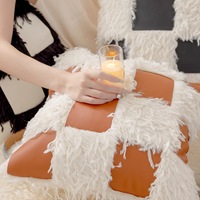 Kreative Orange PU Leder quadratische Kissen bezug Tier feder Weben dekorative Kunstleder Kissen bezug für Home Hotel Sofas
