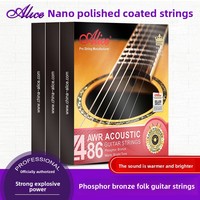 ALICE AWR486 Folk Guitar String Hexagonal High Carbon Steel Core Phosphor Bronze (Nano Polished Coated) Wrapped String for