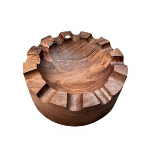 Cenicero Redondo de Madera para Escritorio, Diseño Minimalista, Acabado en Madera Natural para Uso Doméstico - Product Image 6