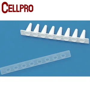8 de tubo de ensayo Suppliers-Tubo PCR de 8 tiras de pared gruesa, estándar, más fuerte, color blanco