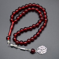 Vente en Gros Classique 45 Perles de Prière Tasbih Chapelet Musulman Cylindre en Résine Plastique Collier en Forme de Bille Cadeaux Islamiques