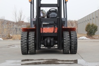 Chariot élévateur diesel HSLLIFT 3 tonnes pour déchargement de conteneurs/sacs, fourche de chargement inversée, déplaceur latéral hydraulique, barre transversale, pneus pleins