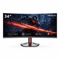 Moniteur PC incurvé ultra-large IPS 4K/5K 165Hz 34 pouces, écran LED d'usine 1500R pour jeux vidéo