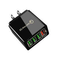Chargeur mural USB 4 ports à charge rapide 30W PD 3.0 QC 3.0 avec protection OTP, fourni par l'usine