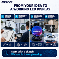 Layar LED Bentuk Hemisfer Khusus AI DISPLAY P1.5 P2 P2.5 untuk Proyek Video Wall Imersif di Mal, Dijual