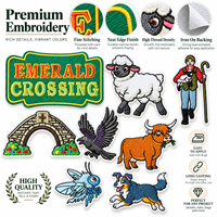 Patch brodé thermocollant ou à coudre en fer pour la vente en gros, motifs Ferme, Mouton, Vache des Highlands, Chien, Berger, Oiseau, Campagne