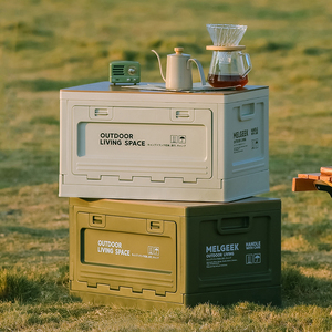 Caja de almacenamiento de plástico rectangular apilable creativa multifuncional portátil plegable al aire libre Picnic jardín inyección - Product Image 4