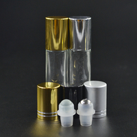 Bouteilles à rouleaux en verre transparent de 4ml 6ml 8ml 10 ml avec inserts en métal et bouchons argentés