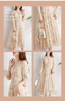 Nouvelle Robe Longue Vintage 2026 en Soie de Mûrier pour Femme, Col en V, Coupe Empire, Ajustée, Style Ligne A, Luxe Léger, Été
