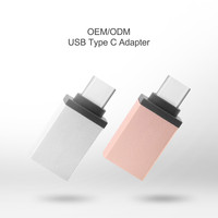 El mejor regalo OEM Logo USB C macho a USB hembra OTG adaptador Mini venta al por mayor 2,0/3,0 HUB para computadora portátil teléfono móvil Aleación de Zinc Salida de CC