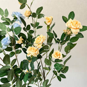 E-676 Vente en gros de roses artificielles à tiges longues multi-têtes, petites roses, fleurs artificielles, buisson - Product Image 4