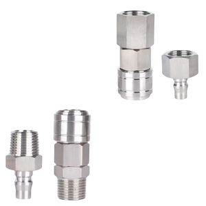 Nhà máy trực tiếp 304 thép không gỉ Tự khóa khớp nối nhanh áp lực cao mặc sp + PP Máy nén khí Phụ kiện ống khí nén - Product Image 6