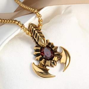 โปรโมชั่นเครื่องประดับทองฮิปฮอปของผู้ชายเครื่องประดับที่กำหนดเองสแตนเลสทองเย็นจี้รูปสัตว์แมงป่อง <span class=keywords><strong>CZ</strong></span> เสน่ห์สร้อยคอ - Product Image 5