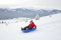 Sports d'hiver Remorqueur à neige gonflable en plastique résistant au froid Banana Boat Sled for Children All Mountain Eco-Friendly Family Winter