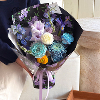Kertas Pembungkus Bunga Cetak Seri Xihuanong Yuyin, Lembaran OPP Tahan Air untuk Bunga, Perlengkapan Florist Grosir